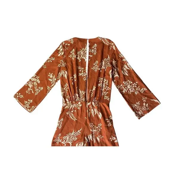 Sezane Floral Jumpsuit in Rust and Cream - Picture 8 of 10